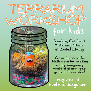 Rooted Living's First Kid's Workshop: Monster Terrariums! || Sunday, October 1