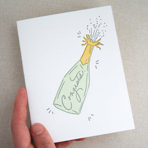 Kindred Letterpress - Champagne Congrats Card | Letterpress Congratulations Card