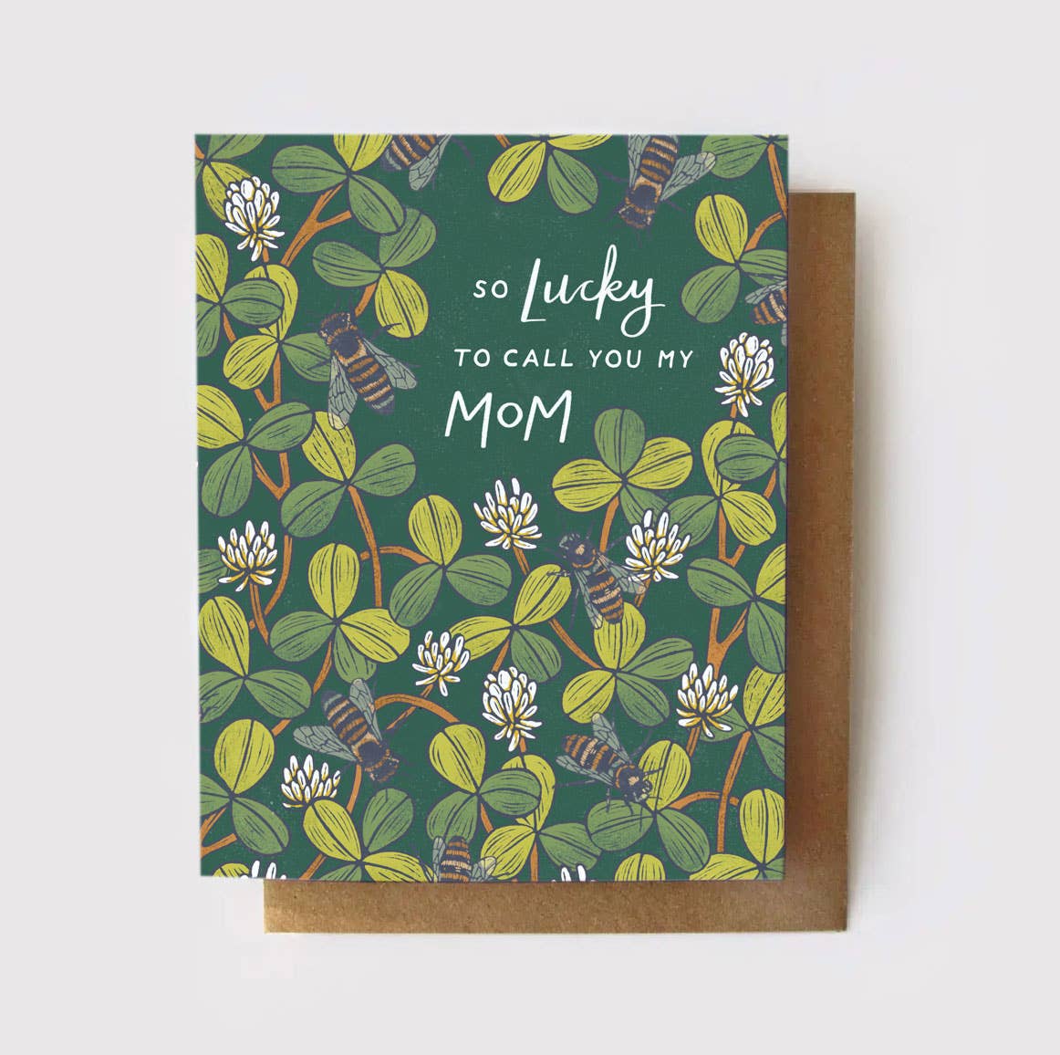 Root & Branch Paper Co. - So Lucky to Call You My Mom - Lucky Clover Mother's Day Card: Zero Waste, NO packaging