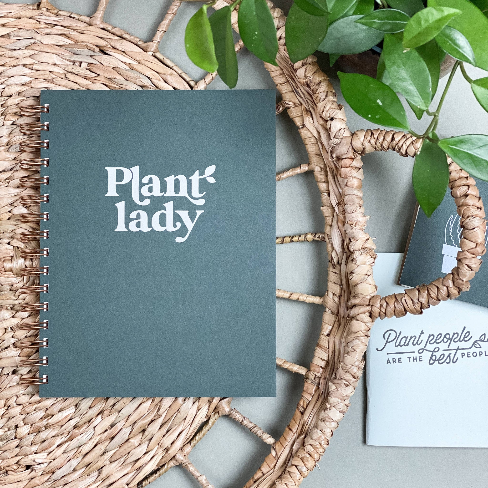 Ruff House Print Shop - Plant Lady Journal: Lined Notebook: Forest Green Cover | Off White Ink
