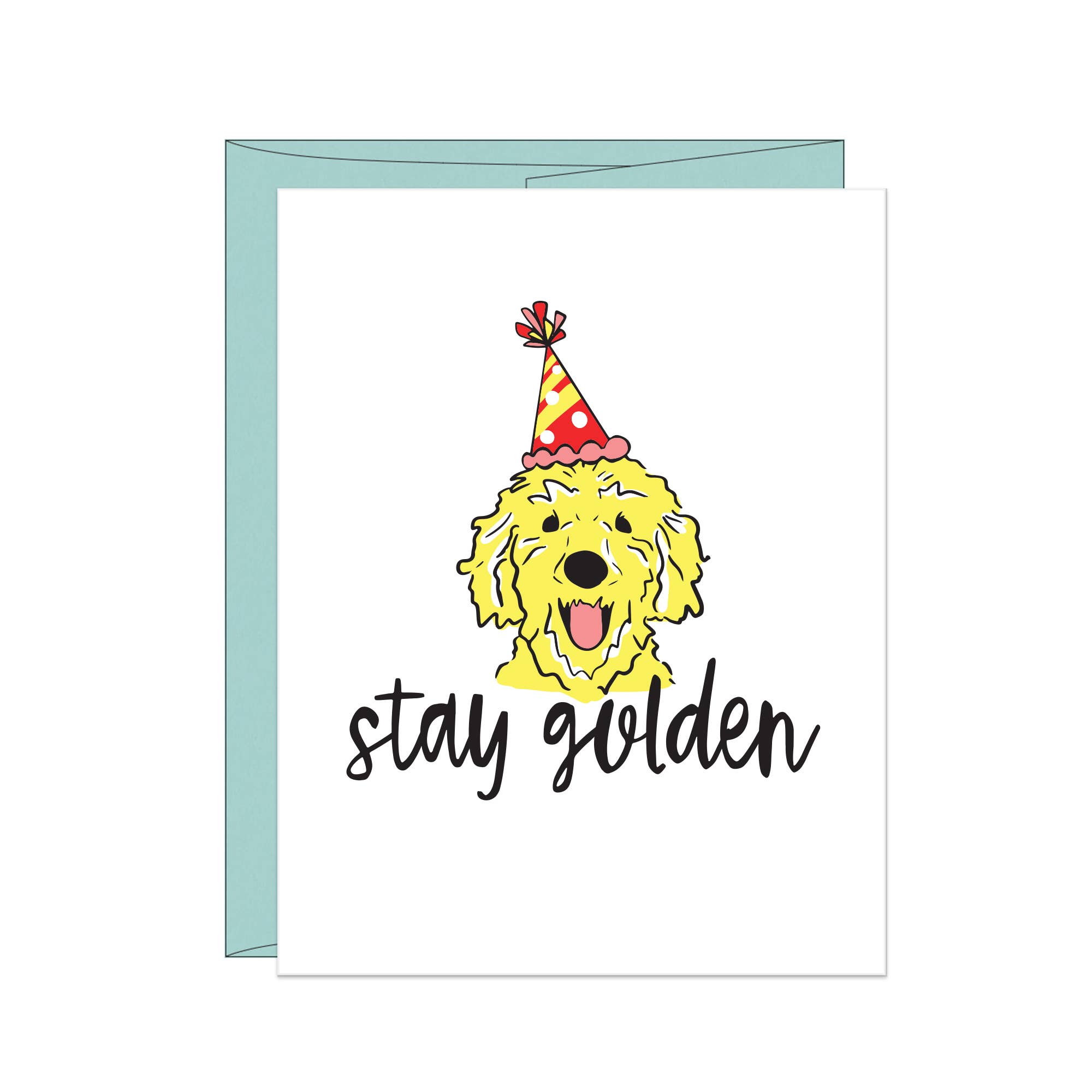 Stack Paper Press - Stay Golden Dog Lovers Letterpress Birthday Card