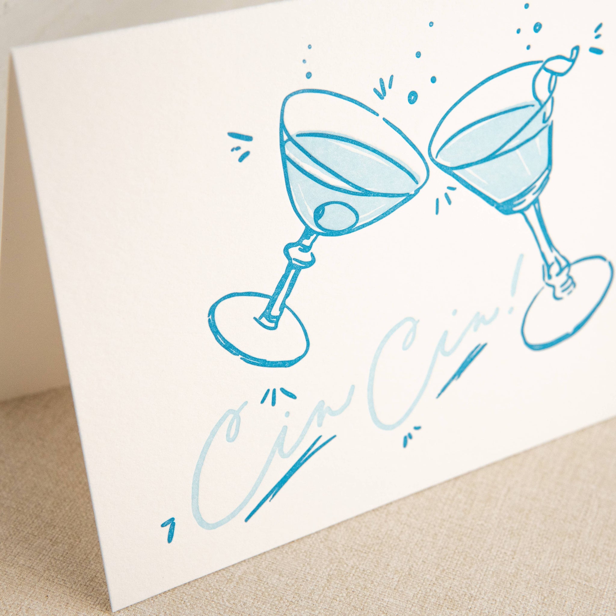 Kindred Letterpress - Cin Cin Congrats Card | Letterpress Congratulations Card