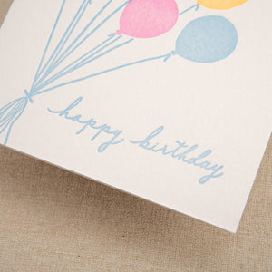 Kindred Letterpress - Neon Balloons Birthday Card | Letterpress Birthday Card