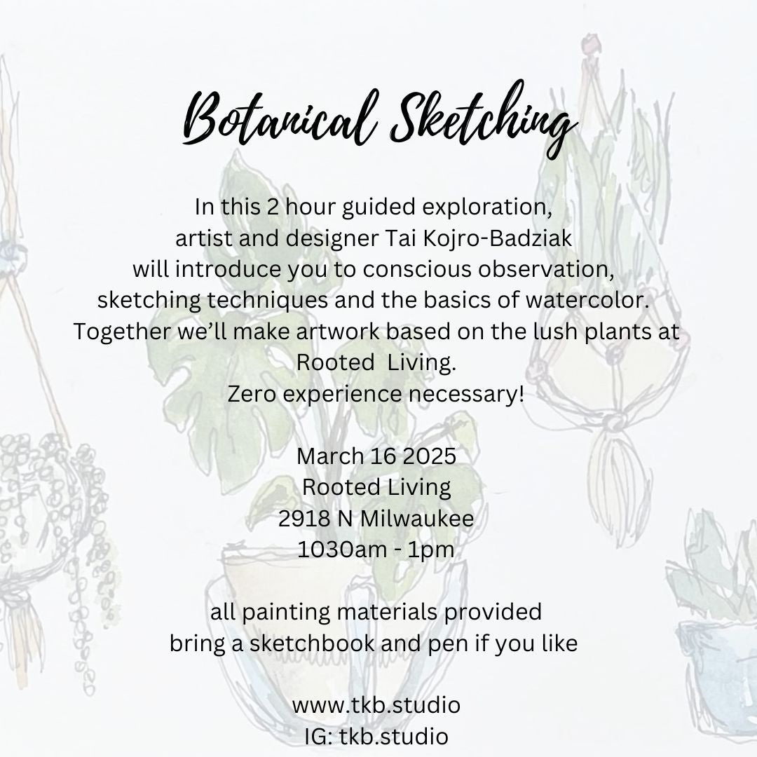 Botanical Sketching Workshop || Sunday, March 16, 2025