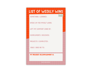 Twentysome Design - List of Weekly Wins Notepad