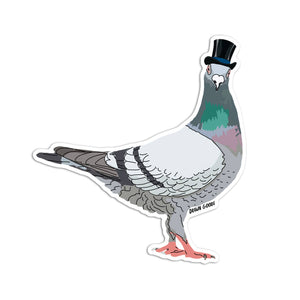 Pigeon in a top hat sticker