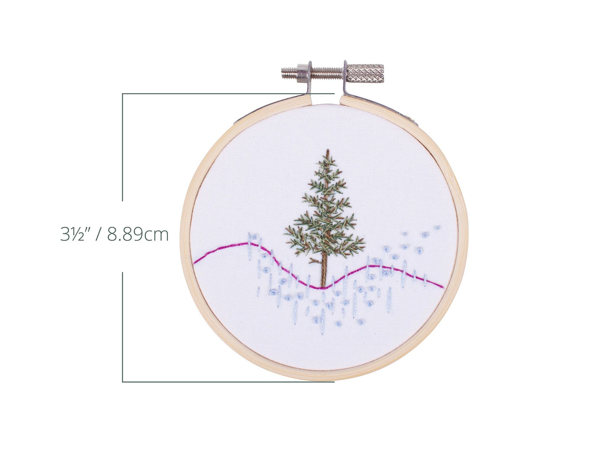 Girl and the Hoop - Beginner Embroidery Kit| Evergreen Tree| Eco-Friendly Gift