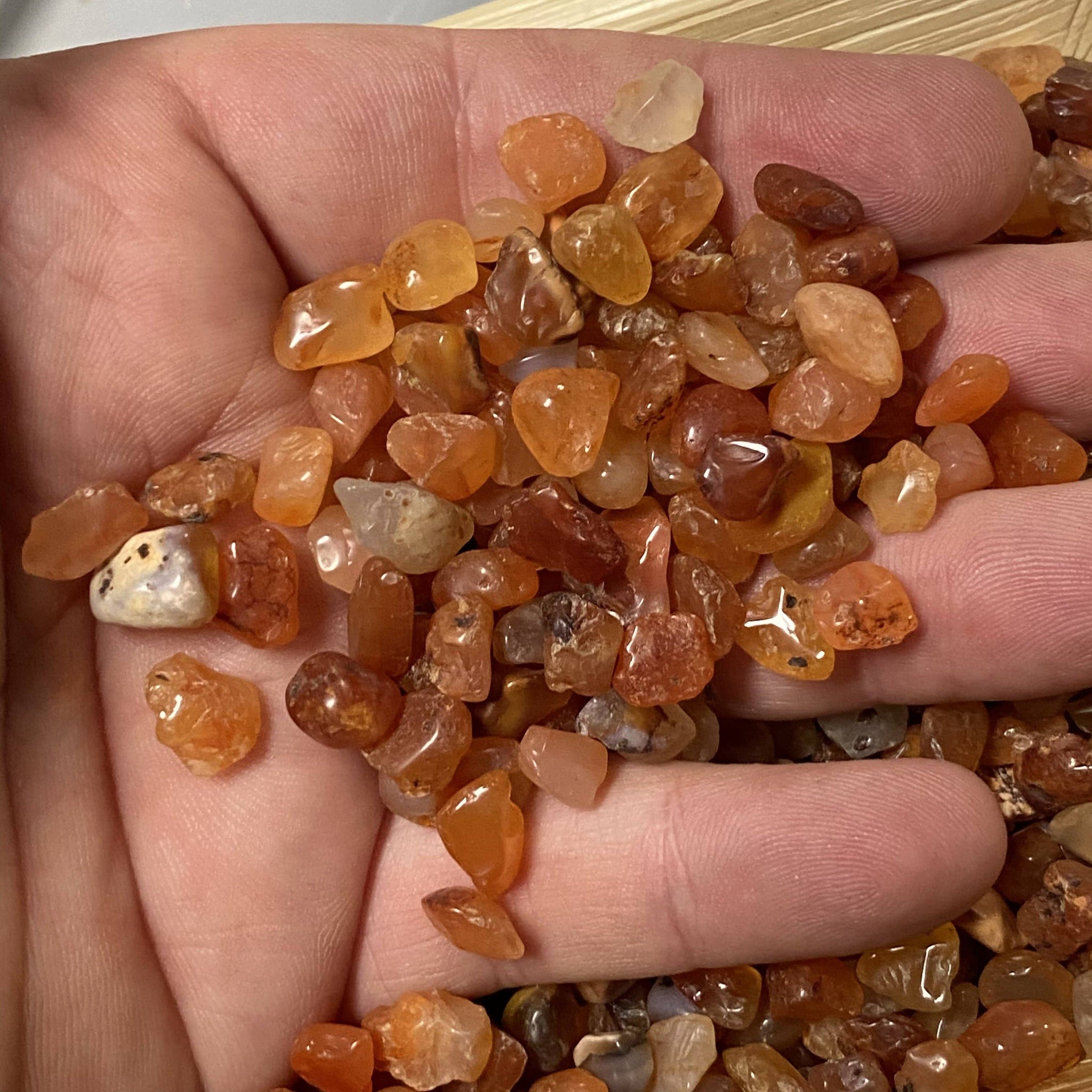 Moon Mountain Gems - 1lb Carnelian Chips