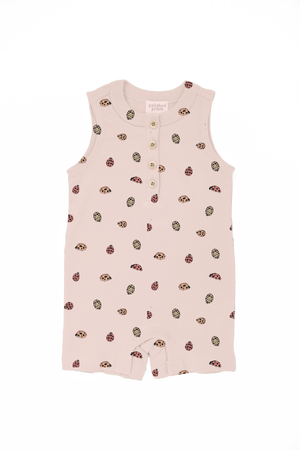 Polished Prints - Lady Bug Shorty Baby Romper, Baby Summer Clothes