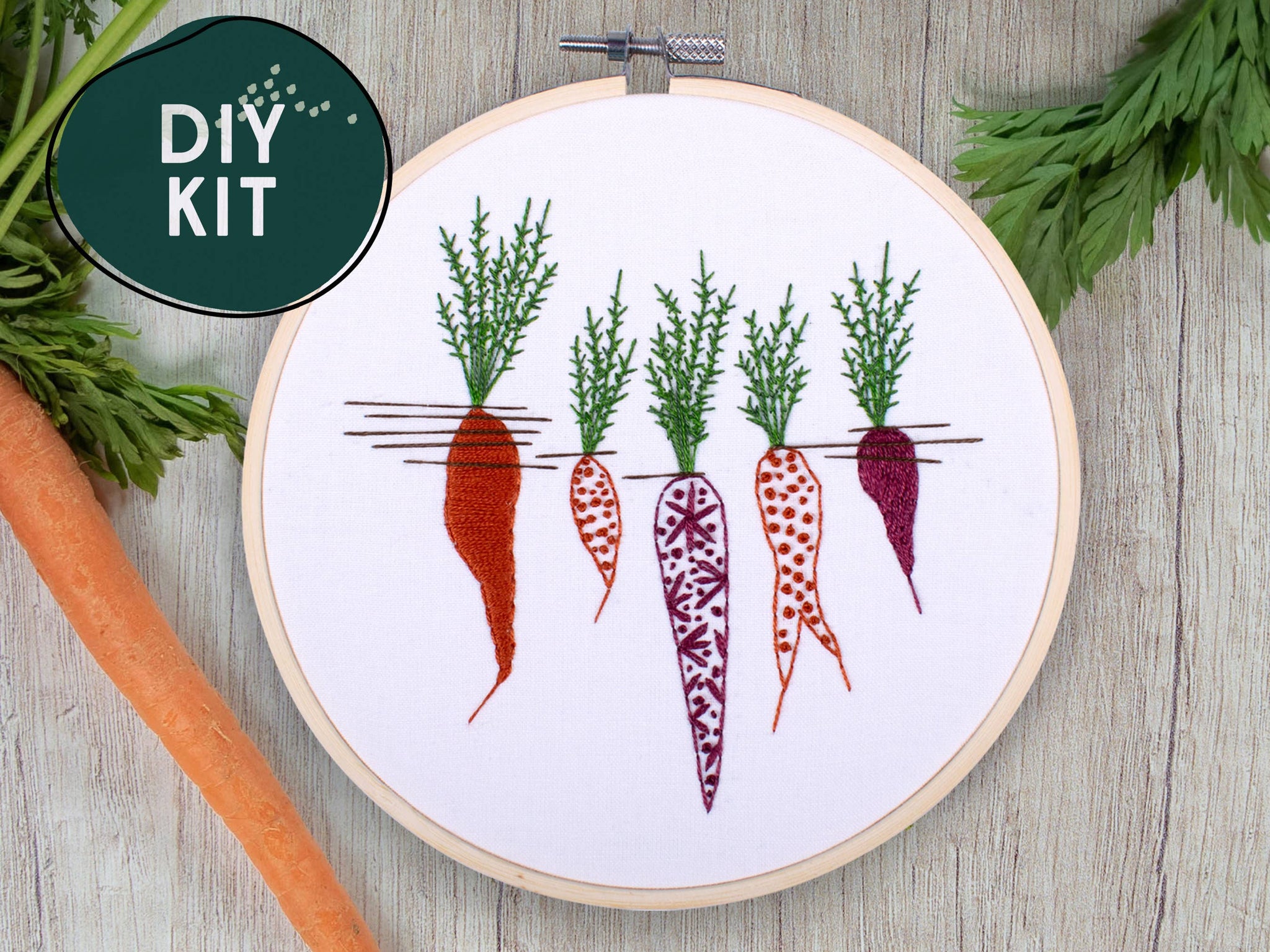 Carrot Embroidery Kit | Easy DIY Kit For Adults