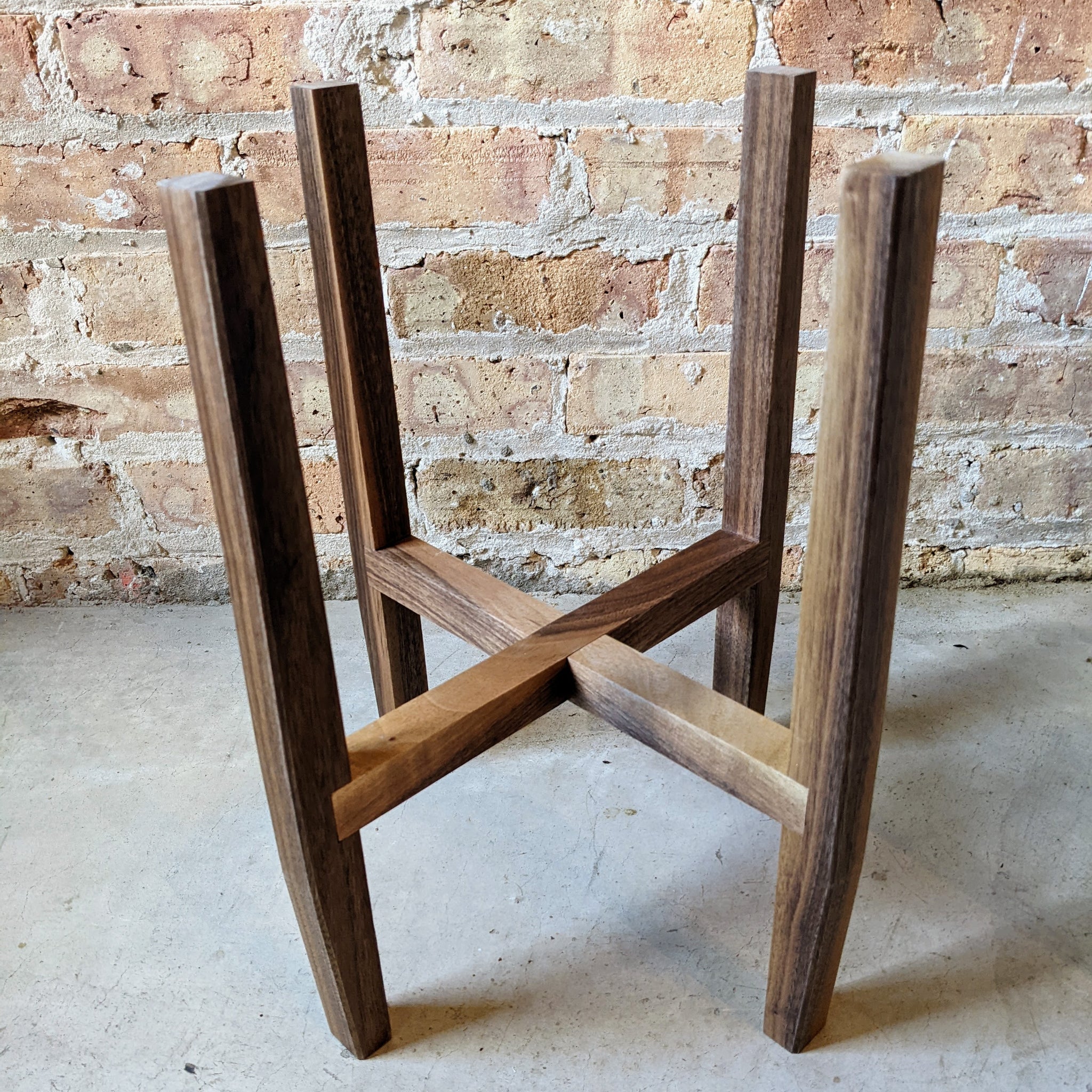 Locally crafted handmade Walnut Plant Stand; Chicago houseplant gifts