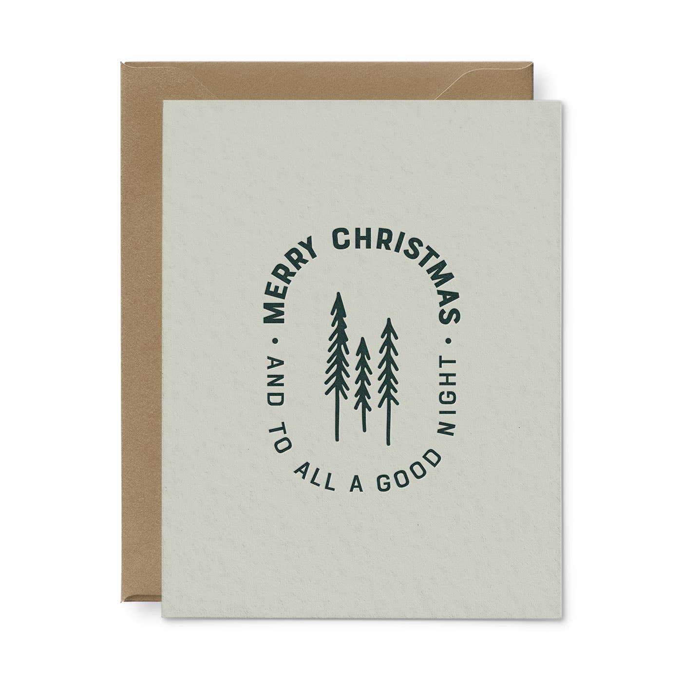 Merry Christmas With Trees Greeting Card - Box Set of 6